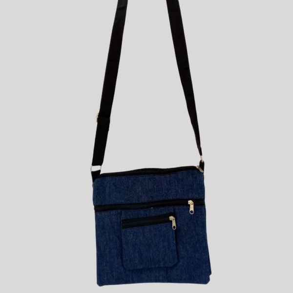 Handa Bag, Denim Blue, Jeans cloth, Washable, Size: 10 x 10 inches
